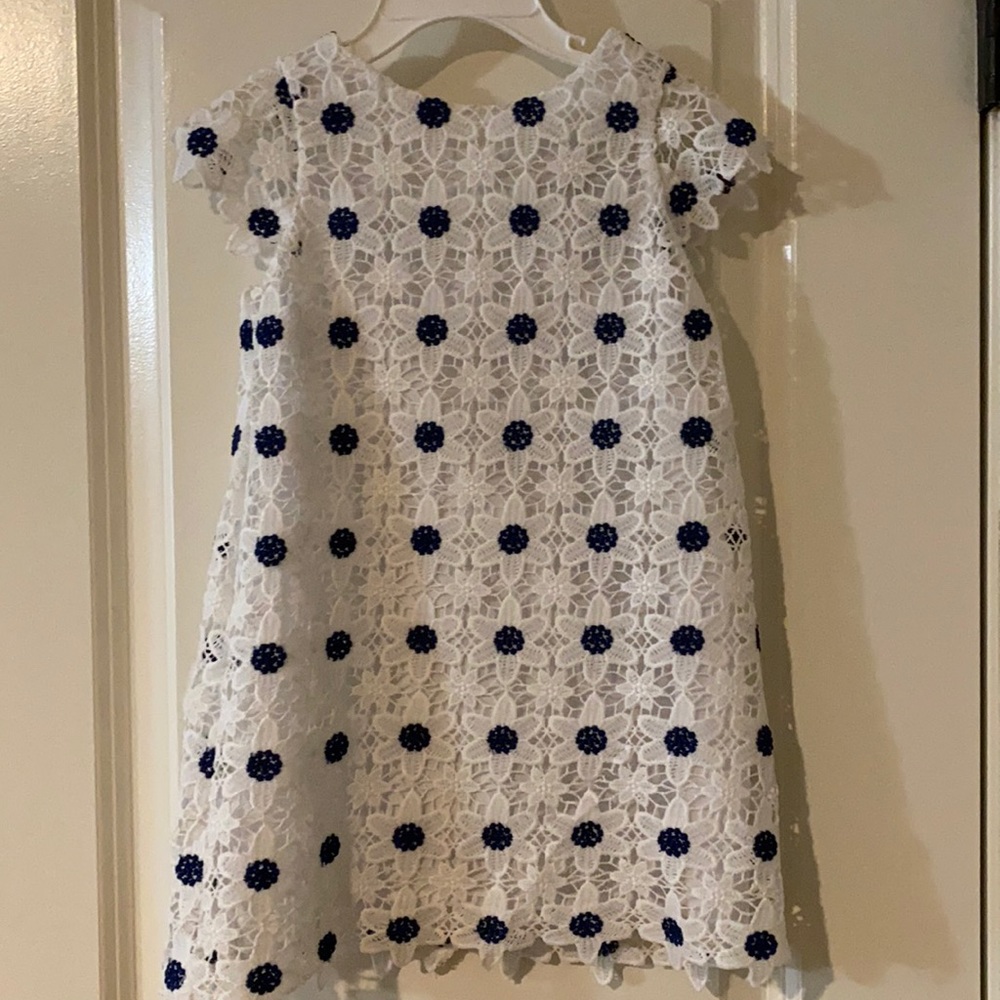 Lace White and Navy Dress